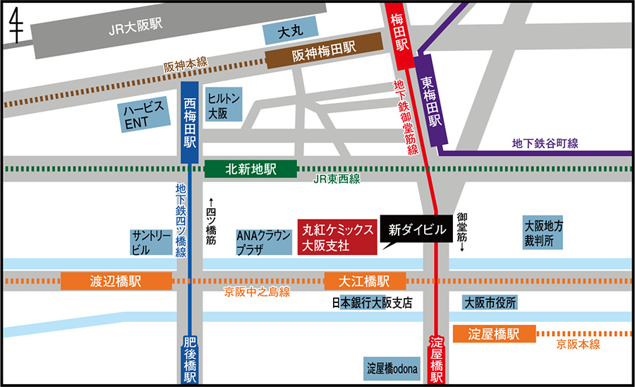 大阪支社の地図